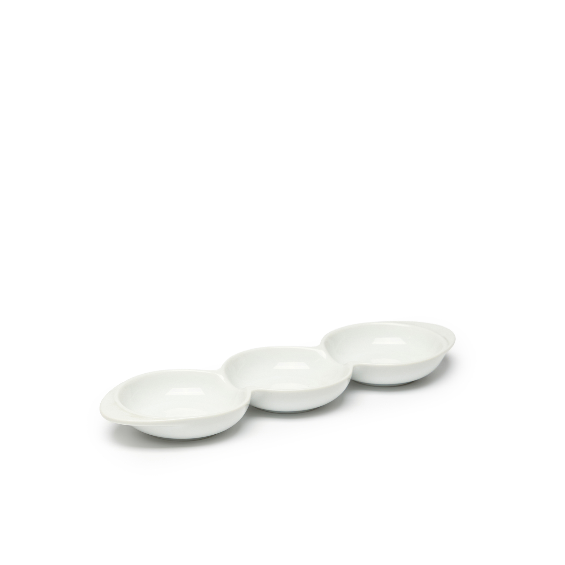 Bandeja Porcelana Degustacion 3 Divisões Branco 29X9X2.5cm