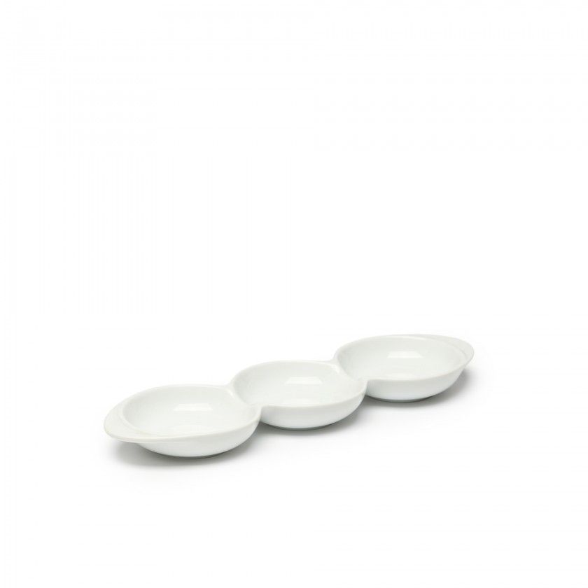 Bandeja Porcelana Degustacion 3 Divisões Branco 29X9X2.5cm Bandeja Porcelana Degustacion 3 Divisões Branco 29X9X2.5cm
