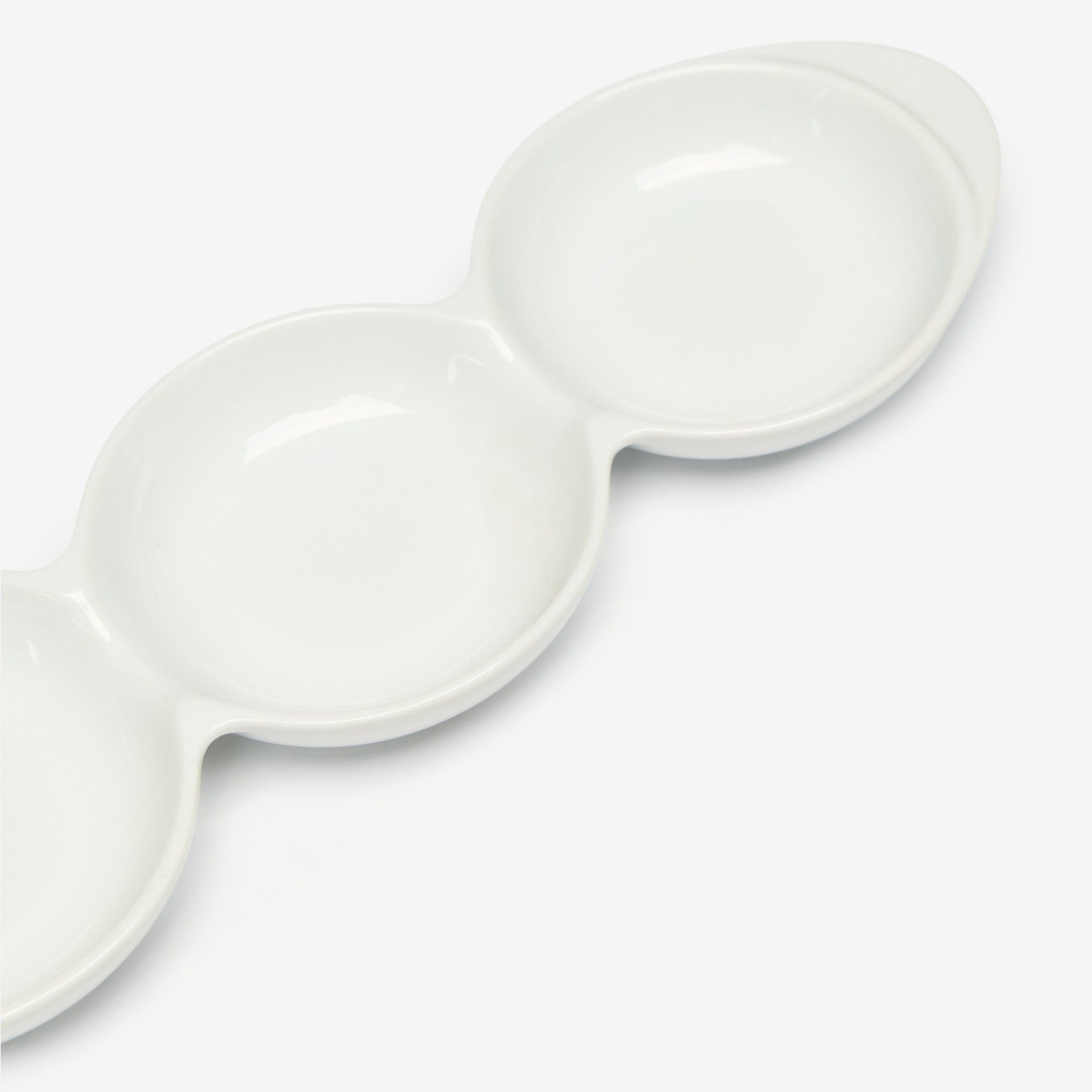Bandeja Porcelana Degustacion 3 Divisões Branco 29X9X2.5cm