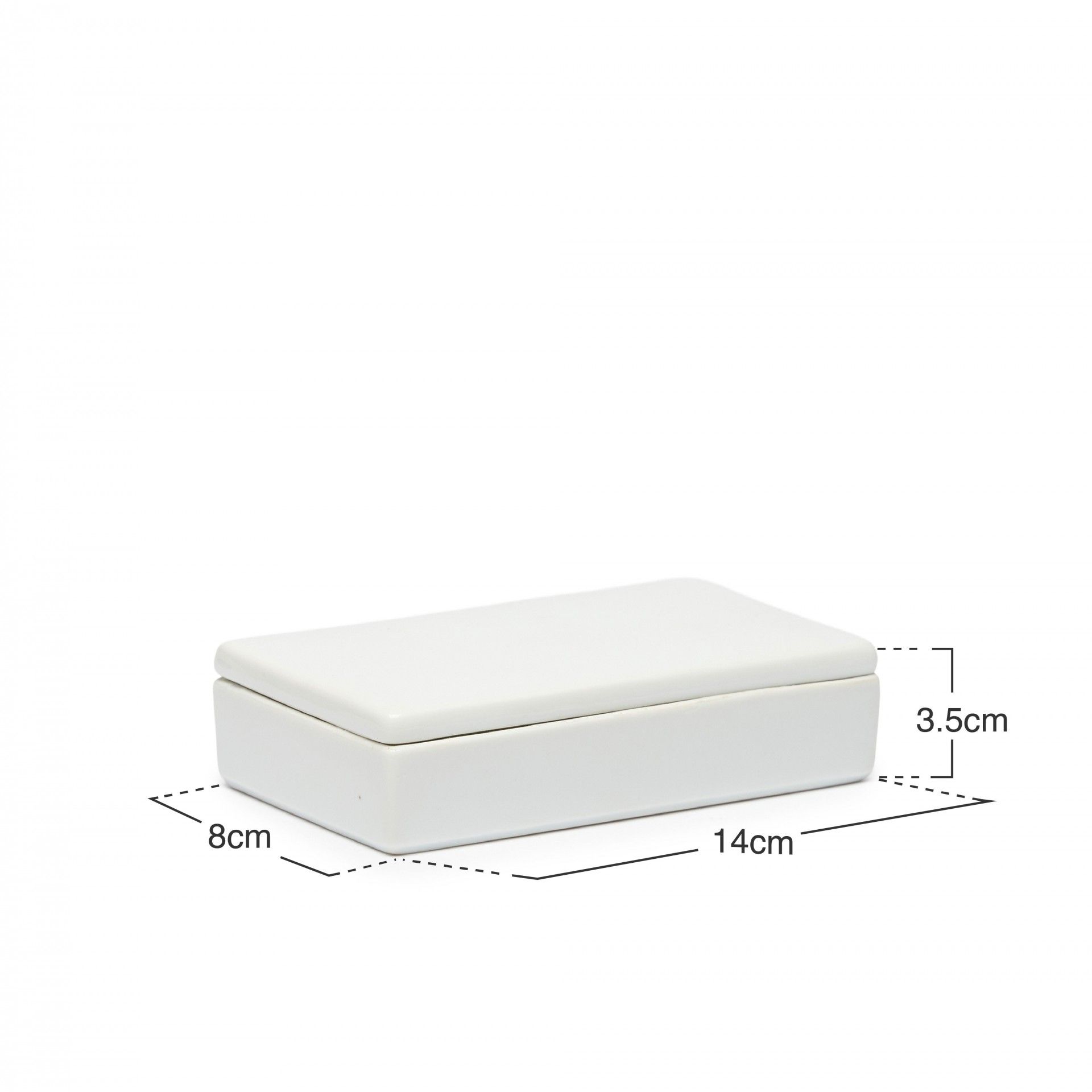 Caixa Porcelana Turismo Branco 14X8X3.5cm