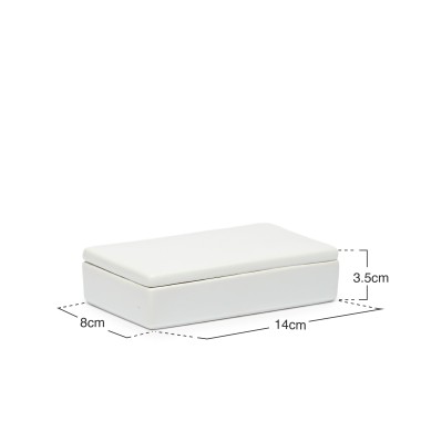 Caixa Porcelana Turismo Branco 14X8X3.5cm