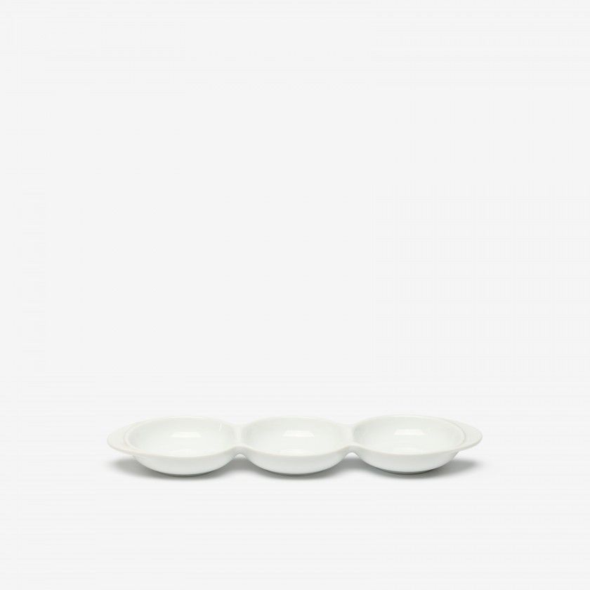 Bandeja Porcelana Degustacion 3 Divisões Branco 29X9X2.5cm Bandeja Porcelana Degustacion 3 Divisões Branco 29X9X2.5cm