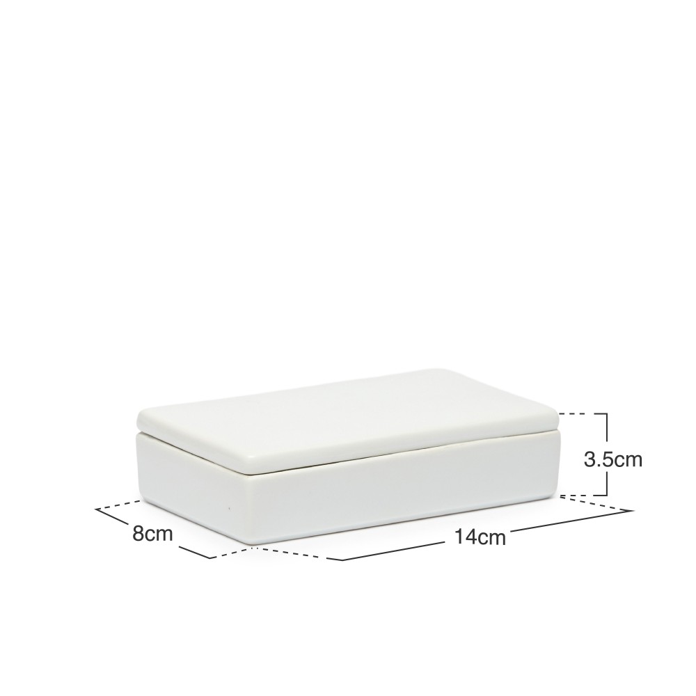 Caixa Porcelana Turismo Branco 14X8X3.5cm