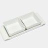 Bandeja Porcelana Degustacion com 2 Ta�as Branco 10cl