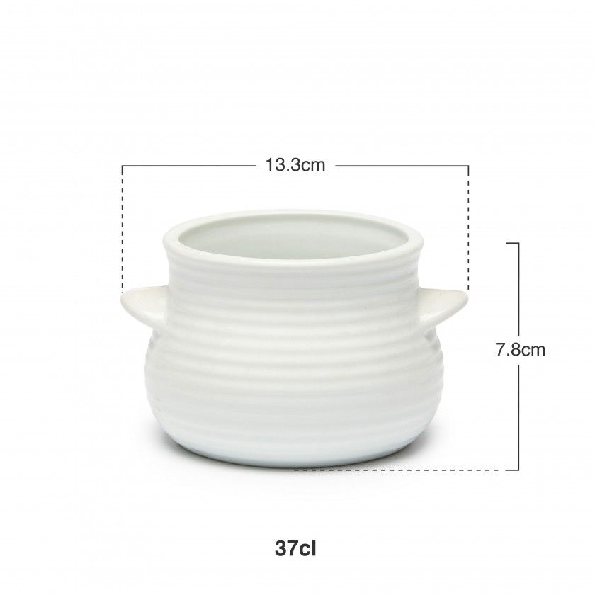 Pote Porcelana Branco 37cl 13.3X11X7.8cm Pote Porcelana Branco 37cl 13.3X11X7.8cm