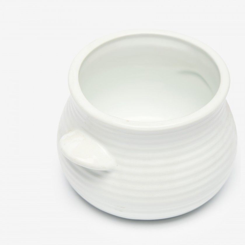 Pote Porcelana Branco 37cl 13.3X11X7.8cm Pote Porcelana Branco 37cl 13.3X11X7.8cm