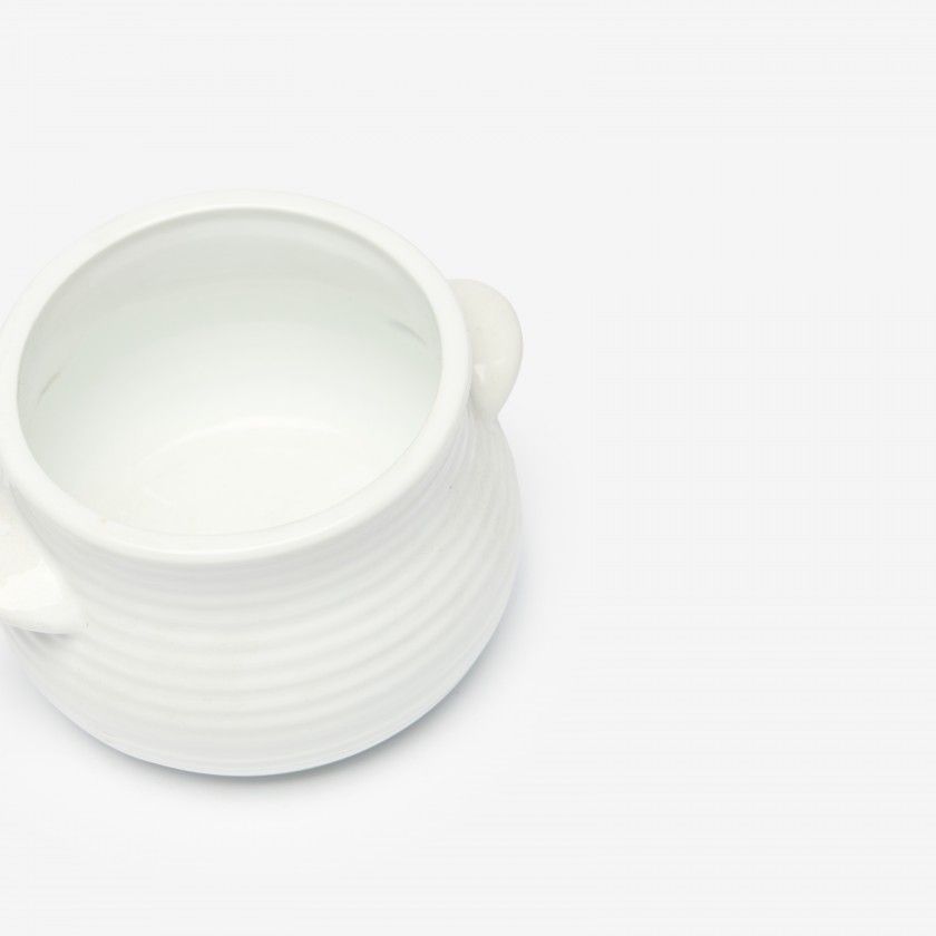 Pote Porcelana Branco 37cl 13.3X11X7.8cm Pote Porcelana Branco 37cl 13.3X11X7.8cm