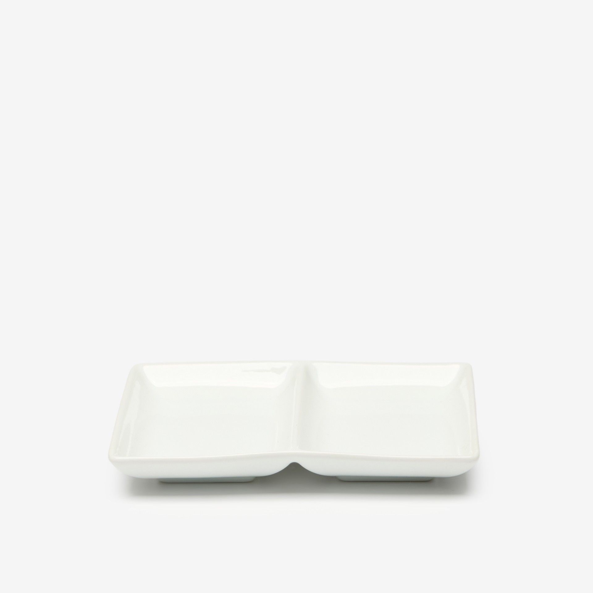 Prato Aperitivos Porcelana 2 Divisórias 16.5X12X2.5cm