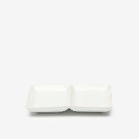 Prato Aperitivos Porcelana 2 Divisórias 16.5X12X2.5cm - Image product