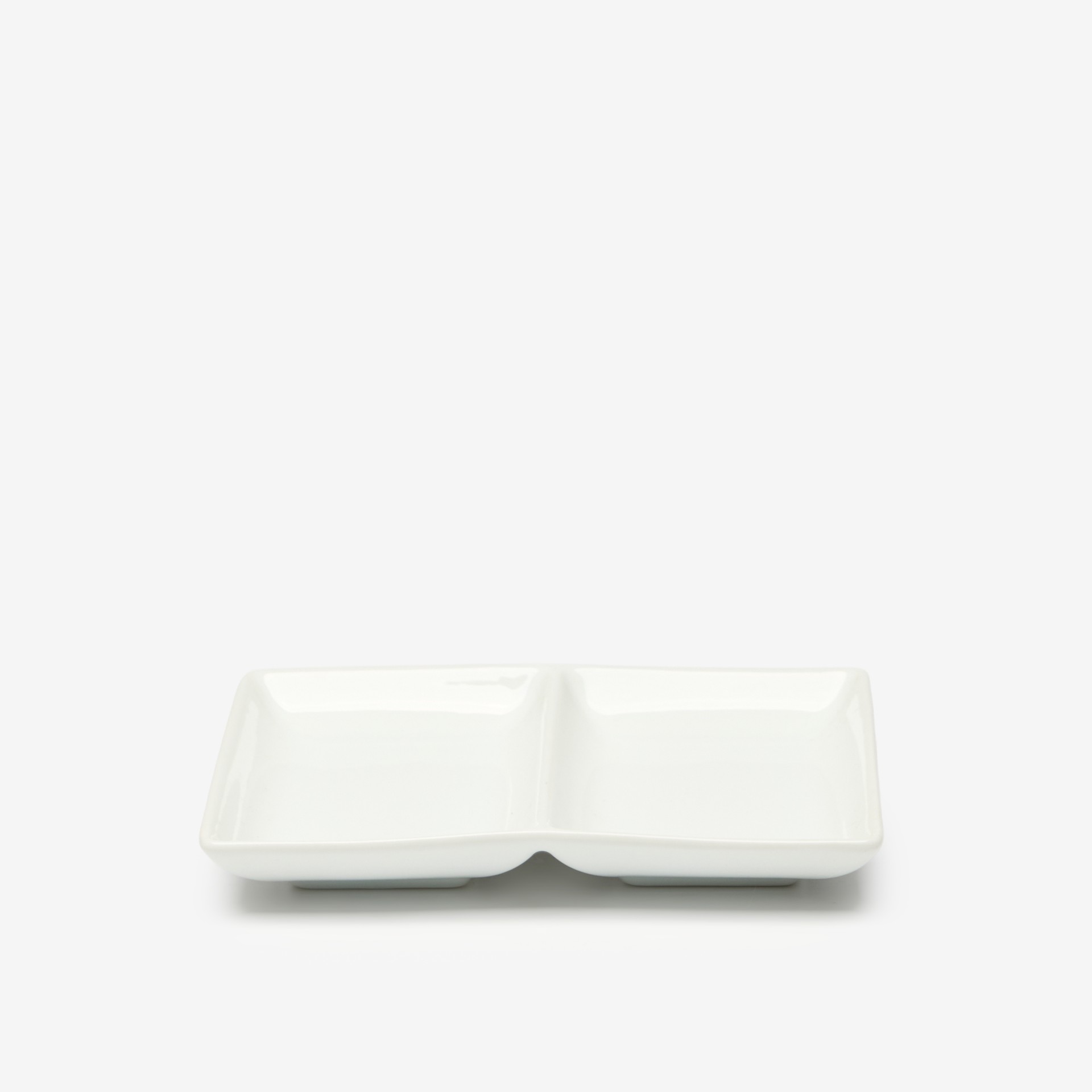Prato Aperitivos Porcelana 2 Divisórias 16.5X12X2.5cm