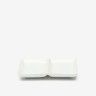 Prato Aperitivos Porcelana 2 Divis�rias 16.5X12X2.5cm