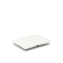 Prato Aperitivos Porcelana 2 Divisórias 16.5X12X2.5cm Prato Aperitivos Porcelana 2 Divisórias 16.5X12X2.5cm