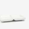Prato Aperitivos Porcelana 2 Divis�rias 16.5X12X2.5cm