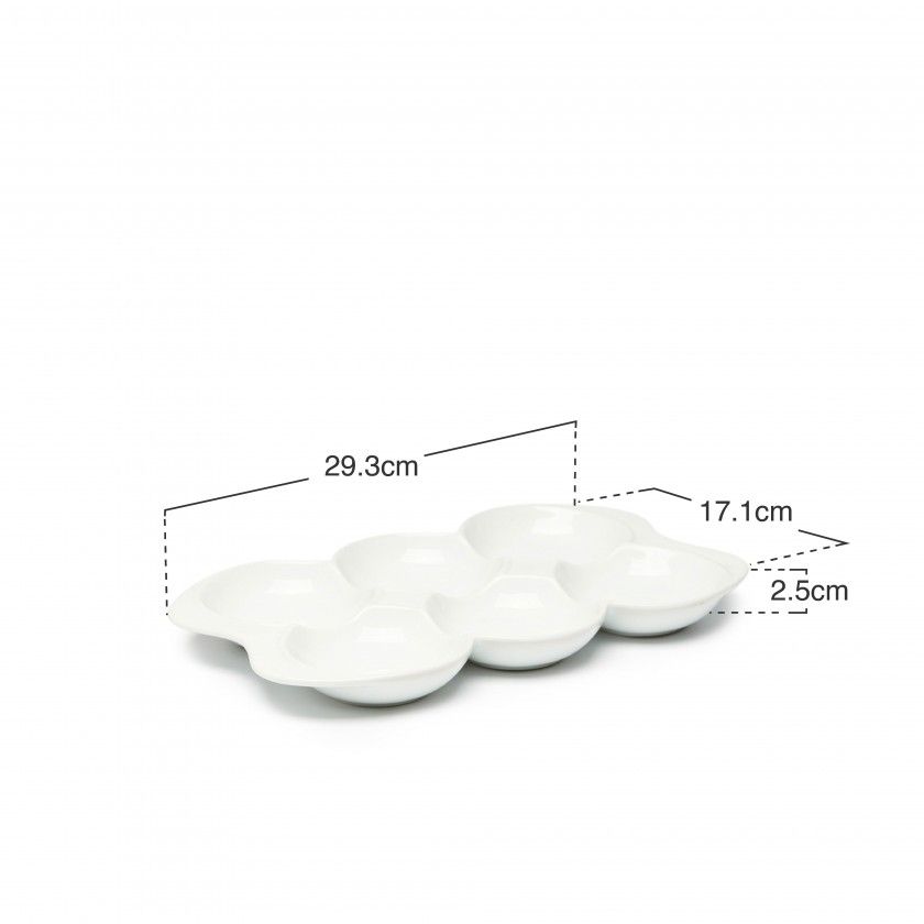 Bandeja 6 Divisões 29.3X17.1X2.5CM Bandeja 6 Divisões 29.3X17.1X2.5CM