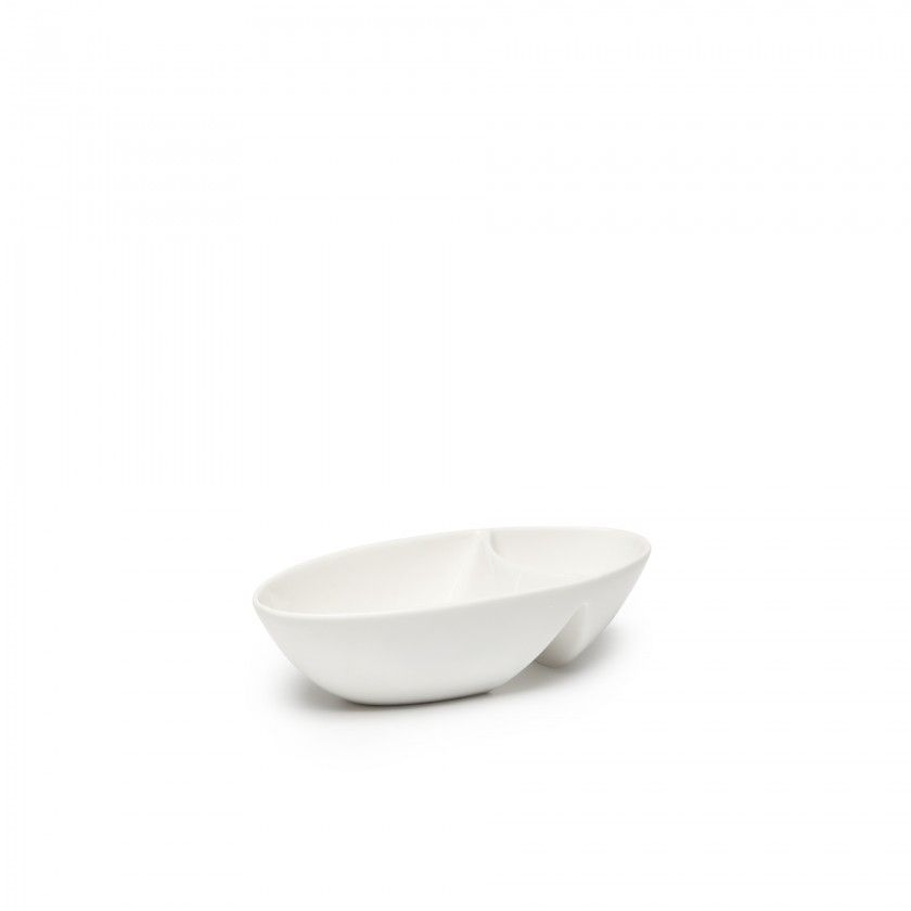 Bandeja Porcelana Olive Branco 19X9cm Bandeja Porcelana Olive Branco 19X9cm