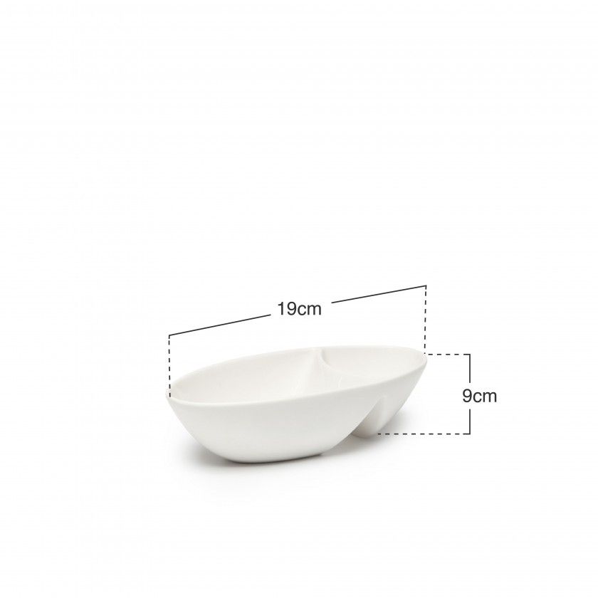 Bandeja Porcelana Olive Branco 19X9cm Bandeja Porcelana Olive Branco 19X9cm