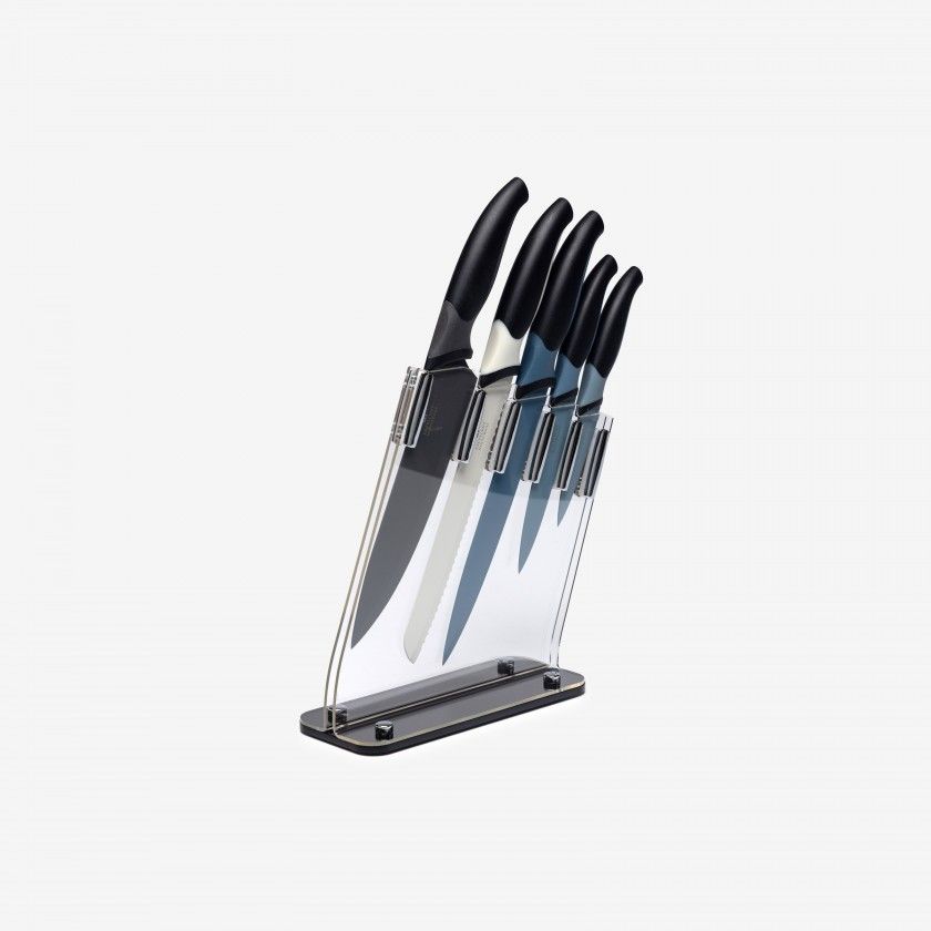Conjunto 5 Facas Cozinha Com Suporte Conjunto 5 Facas Cozinha Com Suporte