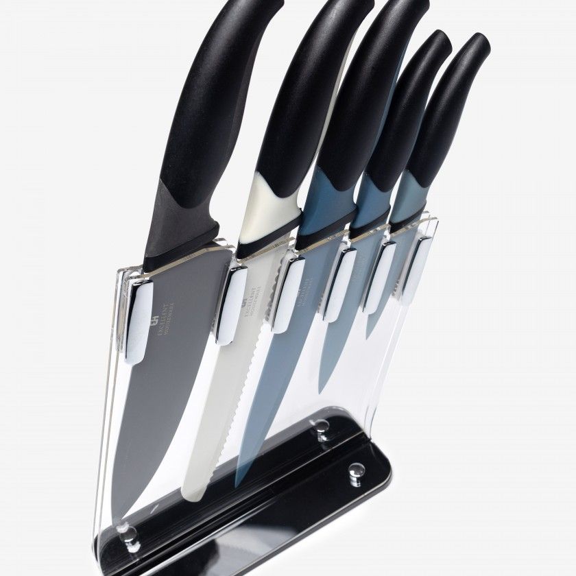 Conjunto 5 Facas Cozinha Com Suporte Conjunto 5 Facas Cozinha Com Suporte