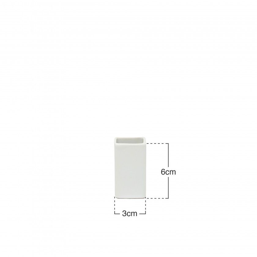 Paliteiro Porcelana Ming Branco 3X3X6cm Paliteiro Porcelana Ming Branco 3X3X6cm