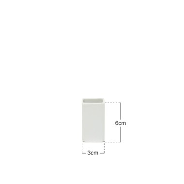 Paliteiro Porcelana Ming Branco 3X3X6cm