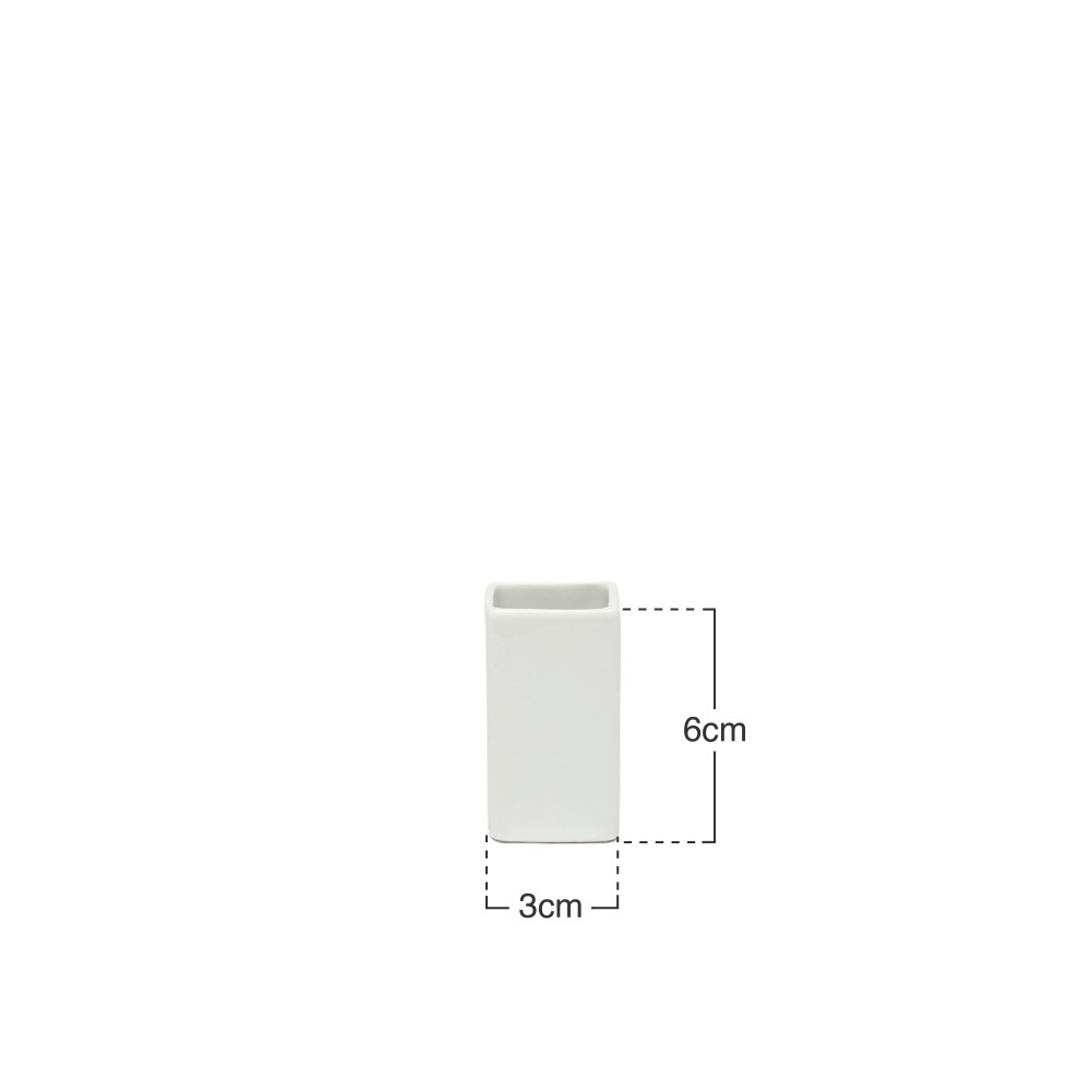 Paliteiro Porcelana Ming Branco 3X3X6cm