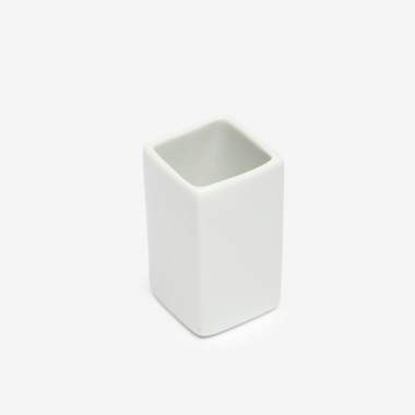 Paliteiro Porcelana Ming Branco 3X3X6cm