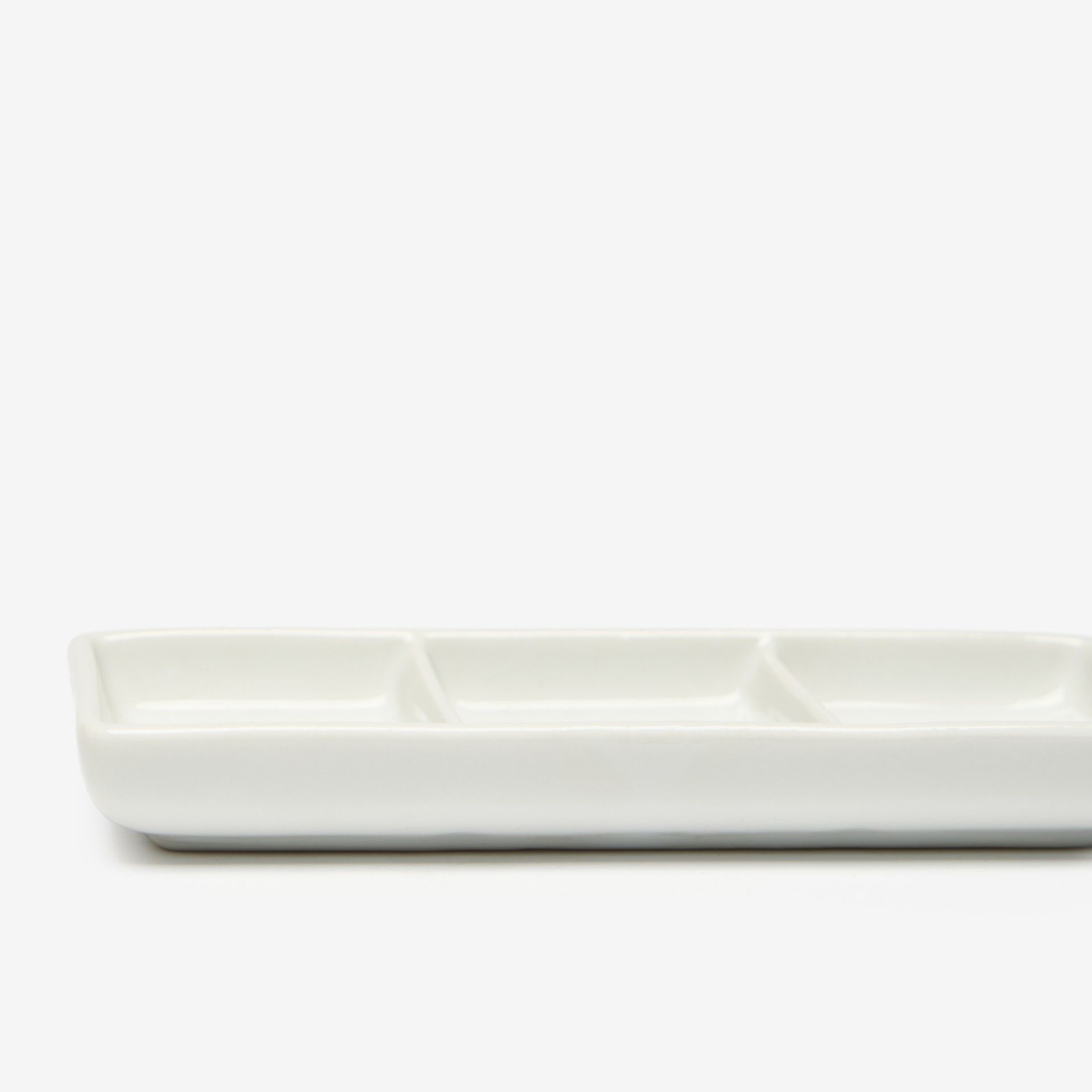 Prato Aperitivos Porcelana 3 Divisórias 15X6.3X2cm