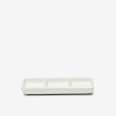 Prato Aperitivos Porcelana 3 Divis�rias 15X6.3X2cm
