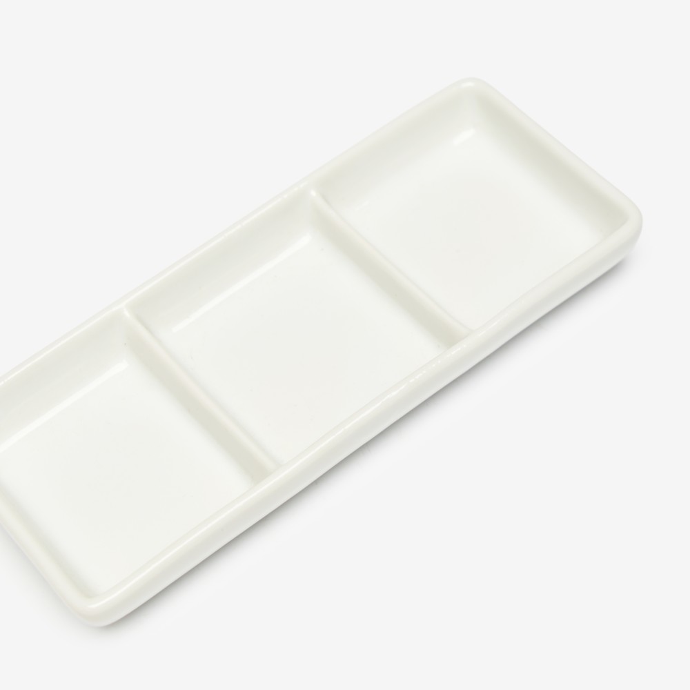Prato Aperitivos Porcelana 3 Divis�rias 15X6.3X2cm