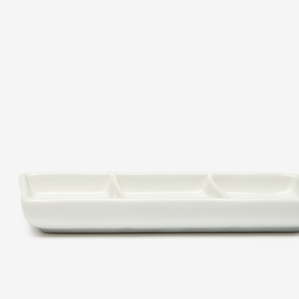 Prato Aperitivos Porcelana 3 Divis�rias 15X6.3X2cm