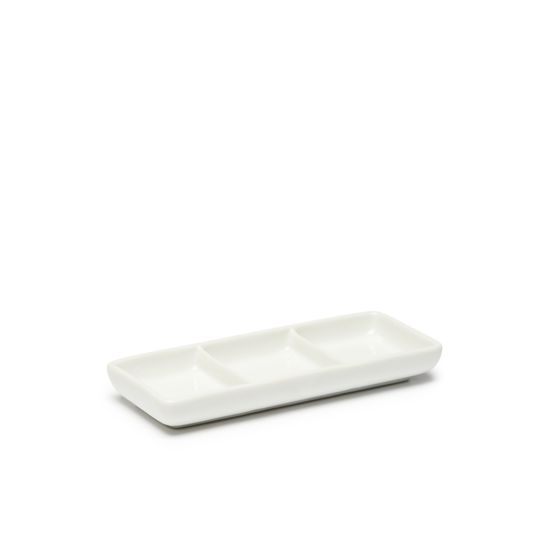 Prato Aperitivos Porcelana 3 Divisórias 15X6.3X2cm