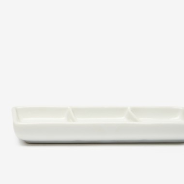 Prato Aperitivos Porcelana 3 Divis�rias 15X6.3X2cm