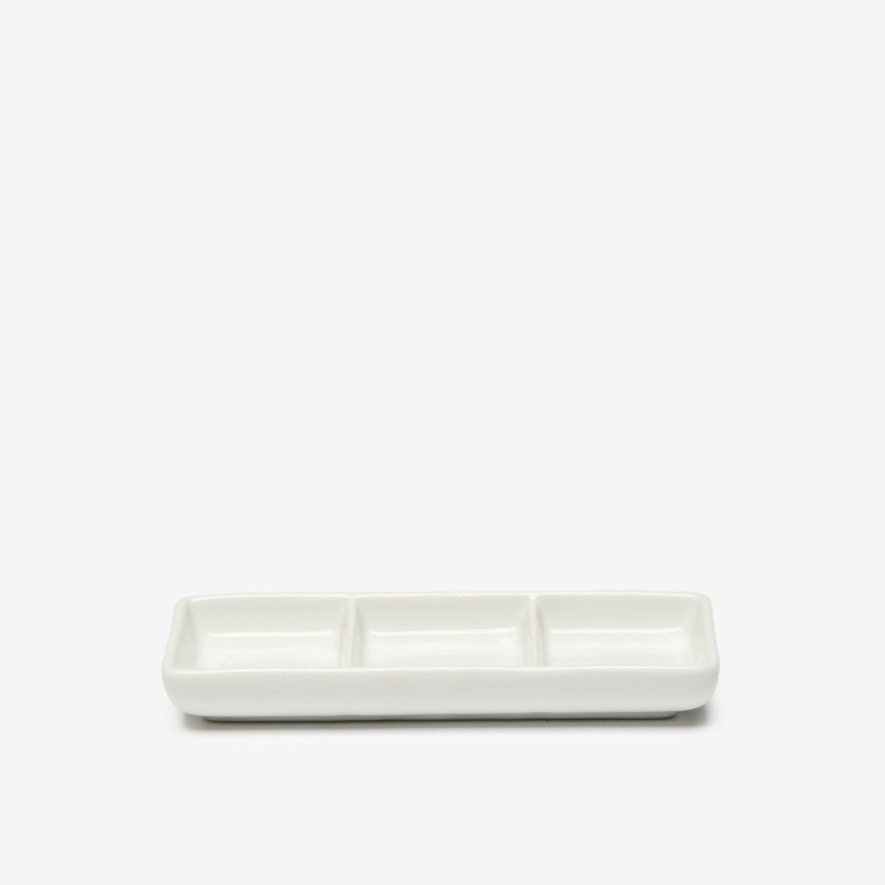 Prato Aperitivos Porcelana 3 Divis�rias 15X6.3X2cm