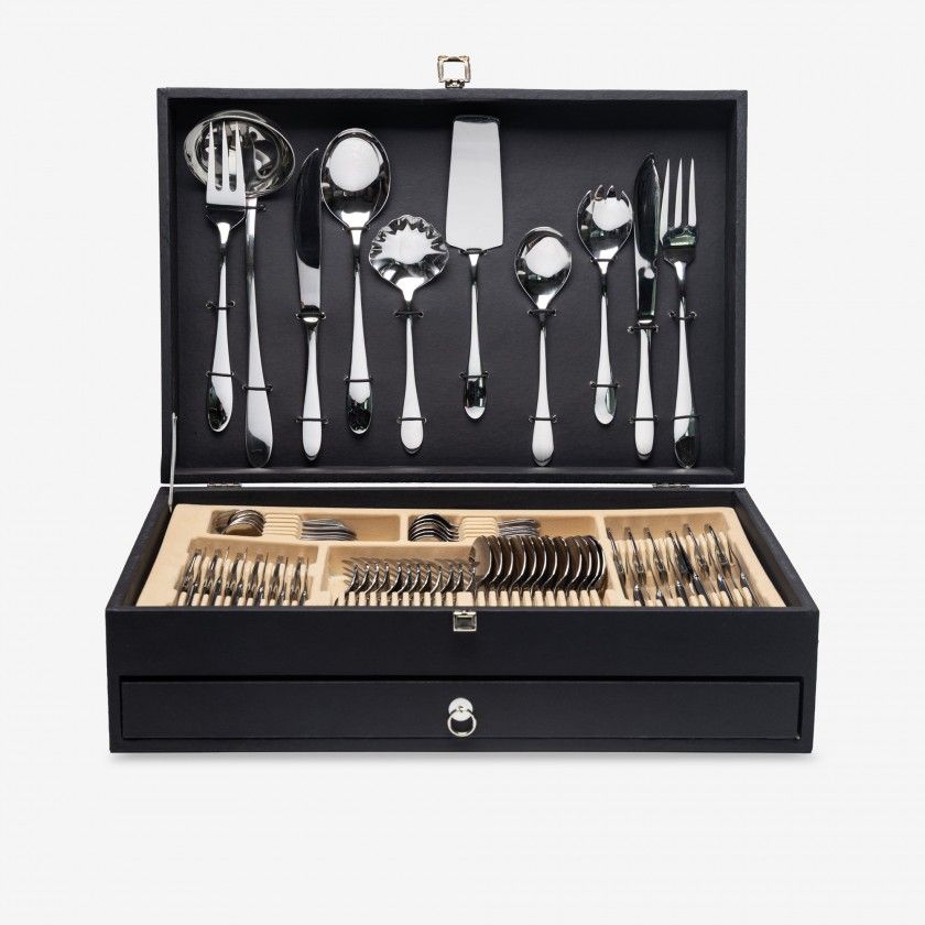 Faqueiro Marte Inox com Estojo 130 Pe�as