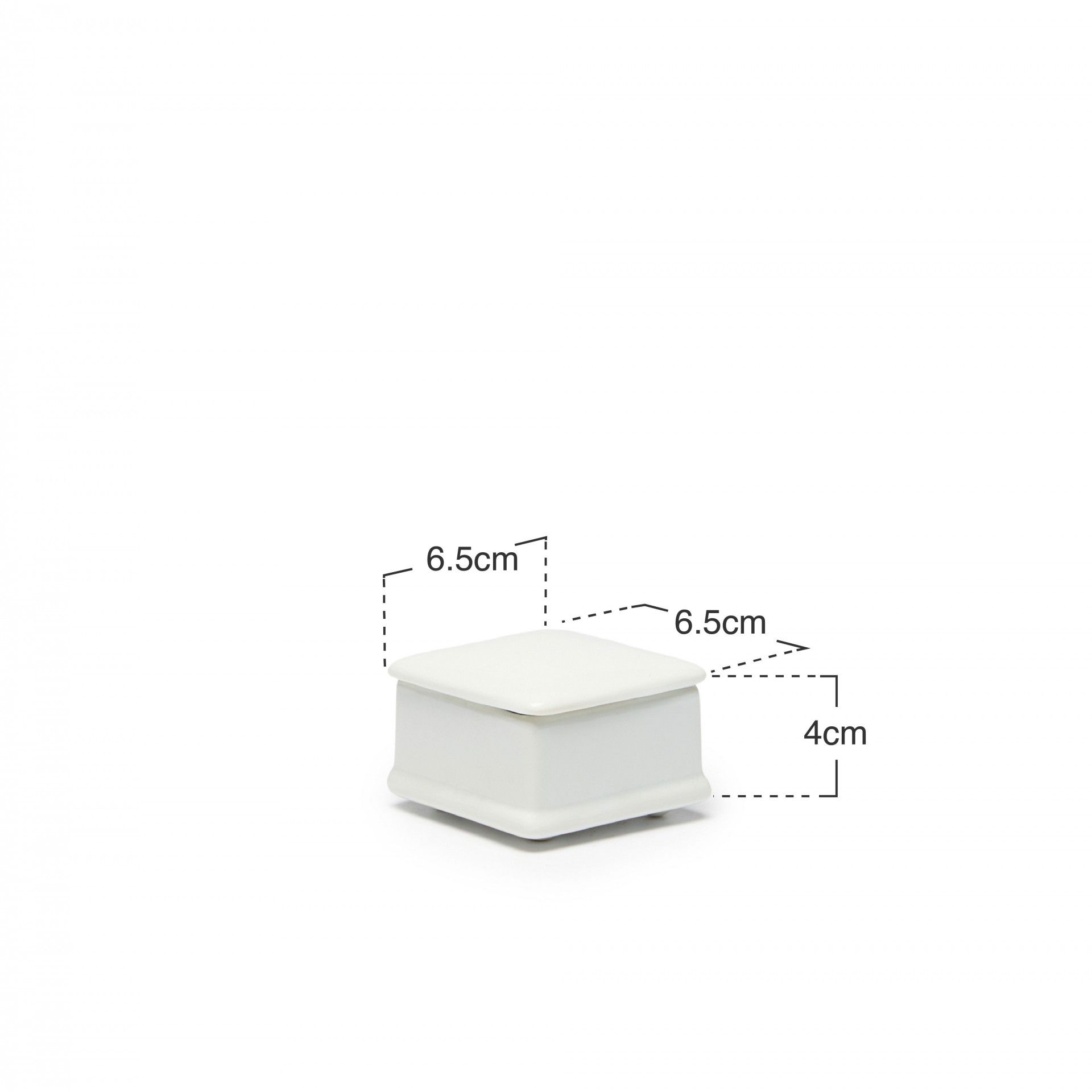 Caixa Porcelana Turismo Branco 6.5X6.5X4cm