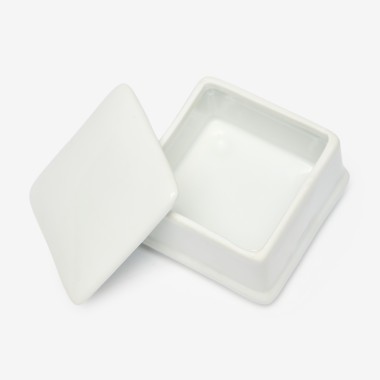 Caixa Porcelana Turismo Branco 6.5X6.5X4cm