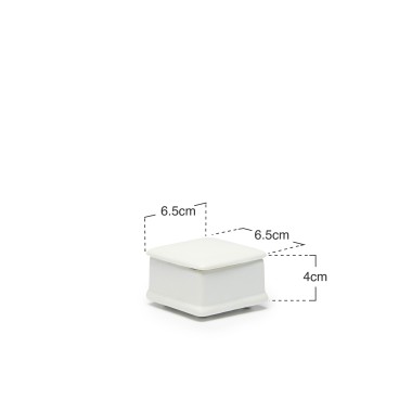 Caixa Porcelana Turismo Branco 6.5X6.5X4cm