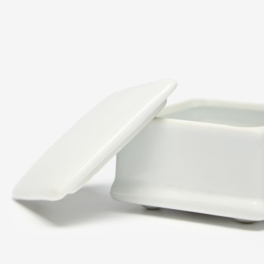 Caixa Porcelana Turismo Branco 6.5X6.5X4cm