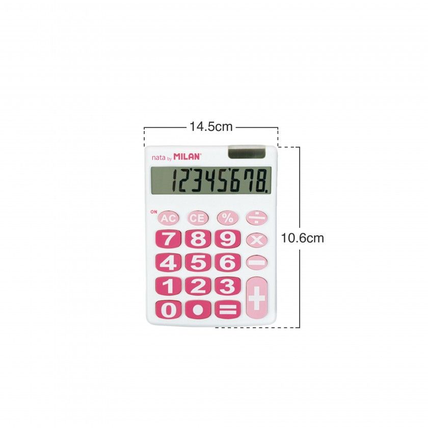 Calculadora Milan Branca Rosa 8 Digitos Calculadora Milan Branca Rosa 8 Digitos