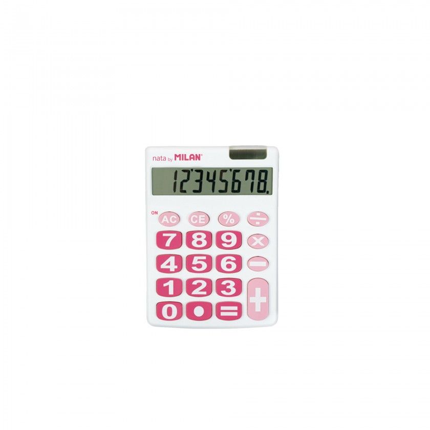 Calculadora Milan Branca Rosa 8 Digitos Calculadora Milan Branca Rosa 8 Digitos