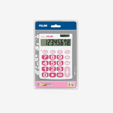 Calculadora Milan Branca Rosa 8 Digitos