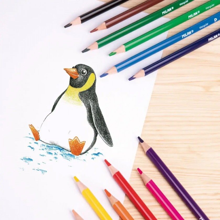 Lápis Cor Triangular Milan 12 Cores Lápis Cor Triangular Milan 12 Cores