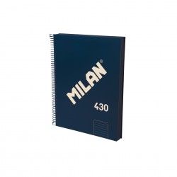 Caderno Espiral Capa Dura A4 Pautado Azul 80Folhas
