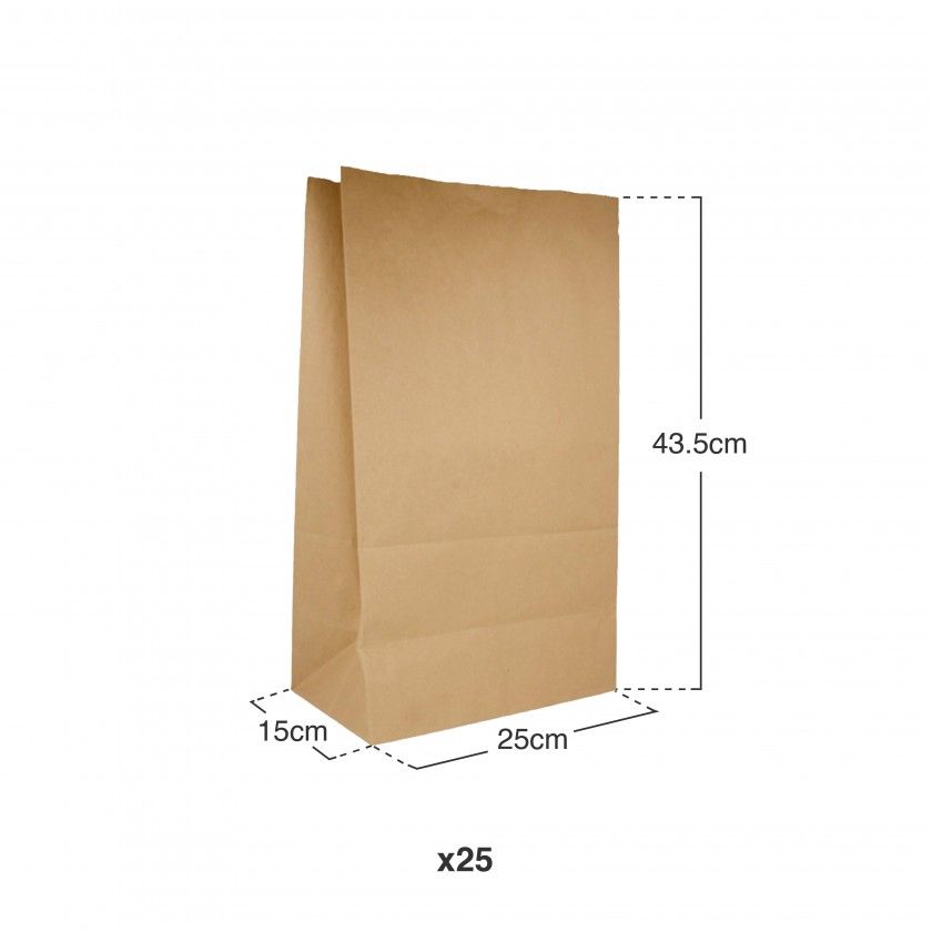 Embalagem 25 Sacos Kraft Catering Sem Asas 25X43.5cm Embalagem 25 Sacos Kraft Catering Sem Asas 25X43.5cm