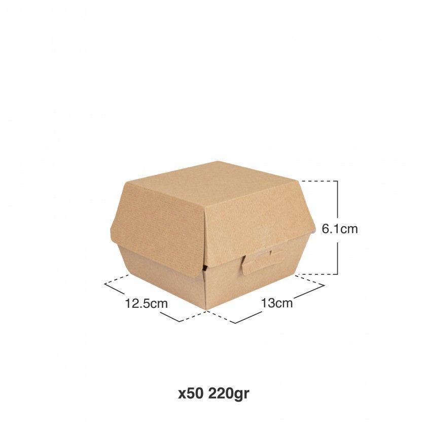 Caixa Hamburguer 220g 13X12.5X9cm Pack 50 Caixa Hamburguer 220g 13X12.5X9cm Pack 50