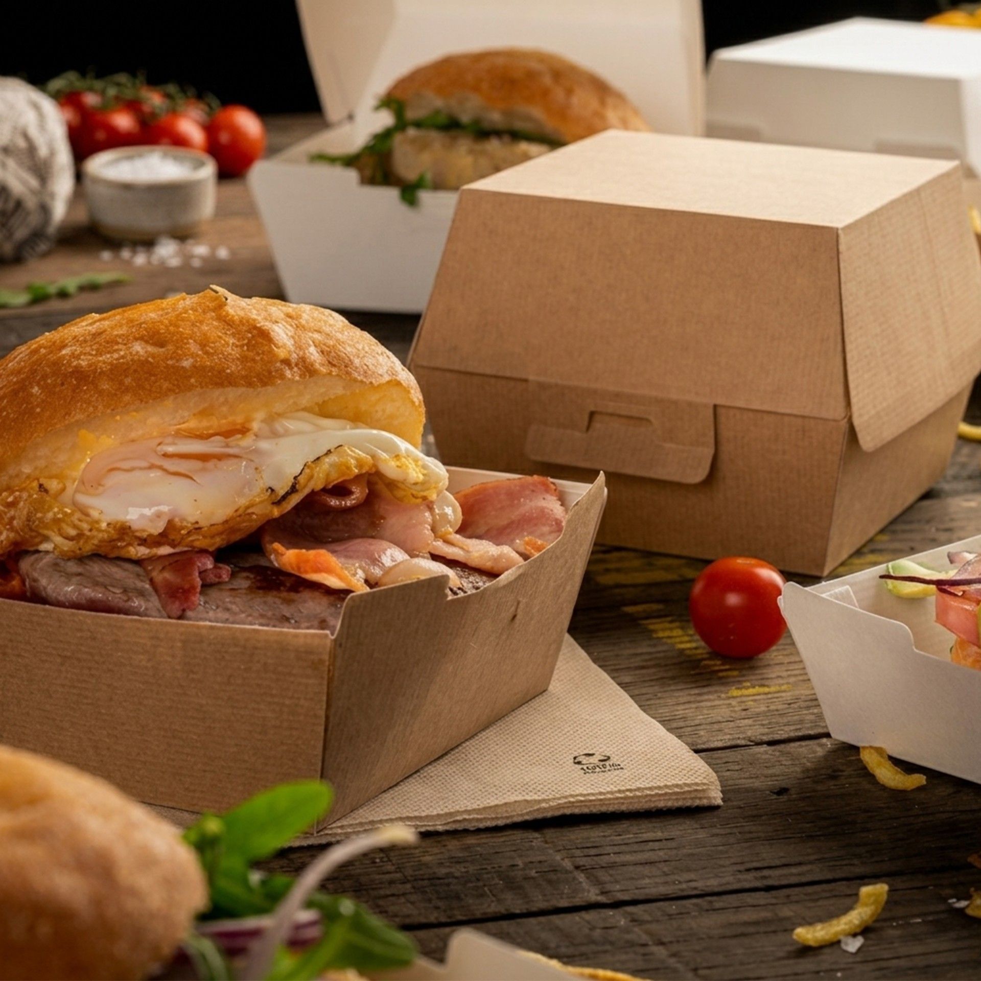 Caixa Hamburguer 220g 13X12.5X9cm Pack 50