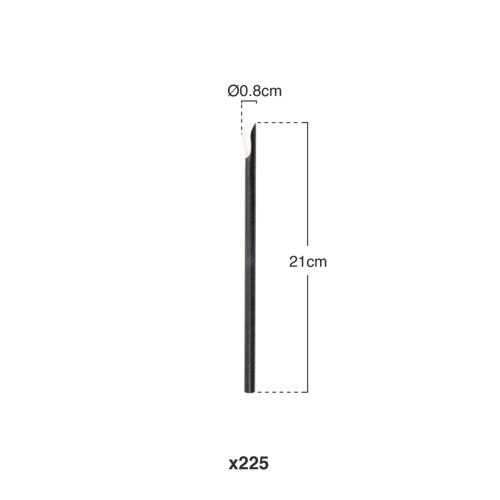 Palhinha Para Granizado Individual Preto �210X8mm Pack 250