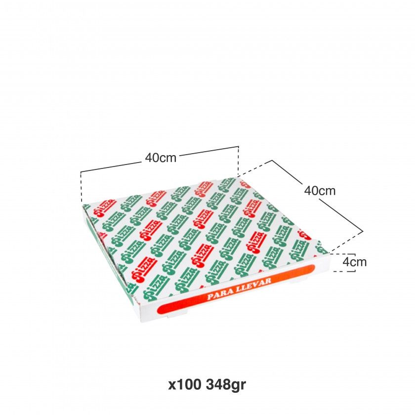 Caixa Pizza Cartão 348g 40X40X4cm Pack 100 Caixa Pizza Cartão 348g 40X40X4cm Pack 100