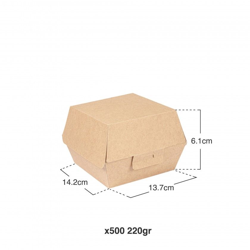 Caixa Hamburguer 220g 14.2X13.7X6.1cm Pack 500 Caixa Hamburguer 220g 14.2X13.7X6.1cm Pack 500