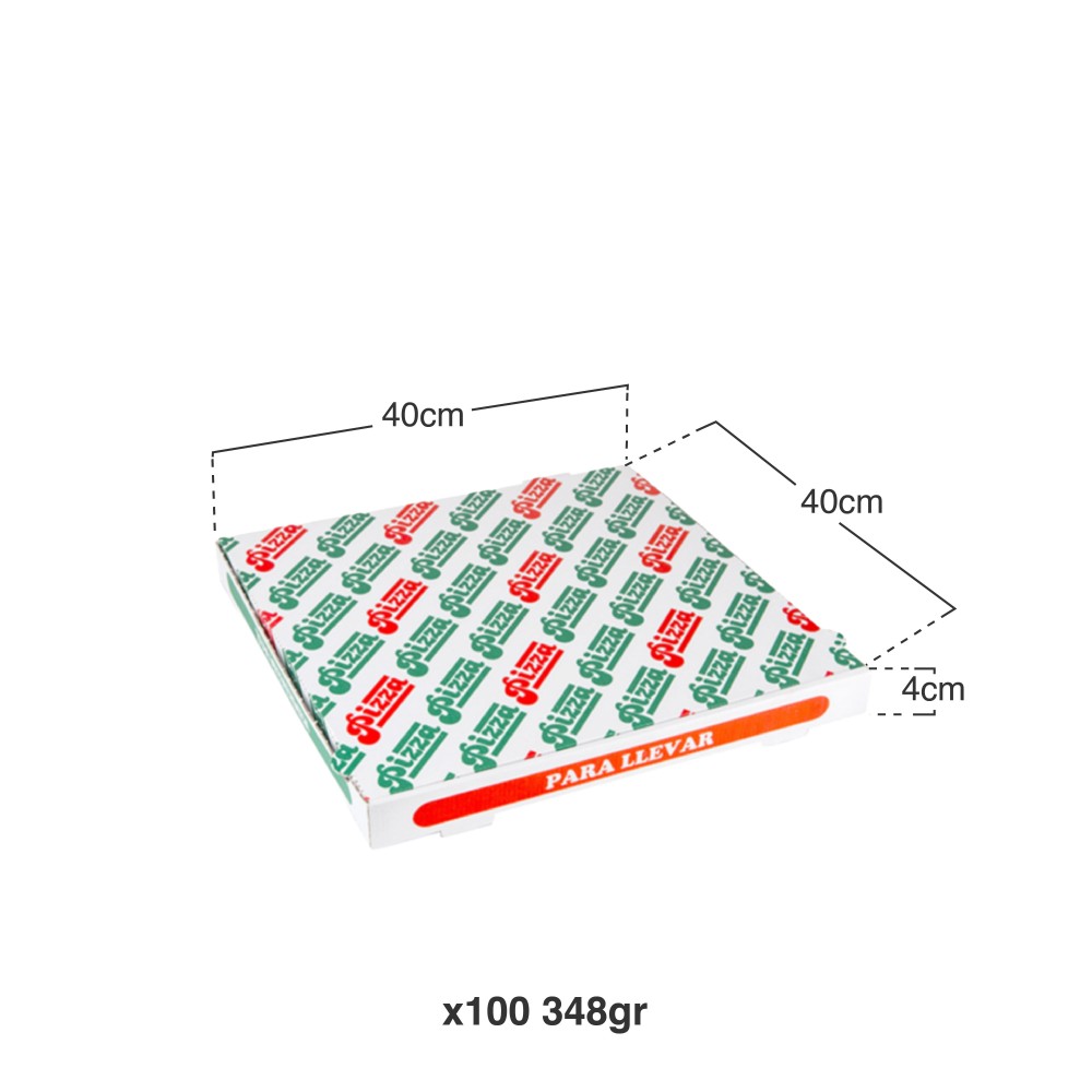 Caixa Pizza Cartão 348g 40X40X4cm Pack 100